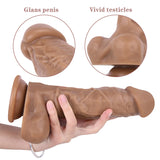 Load image into Gallery viewer, Brown Curved Silicone Realistic Dildo