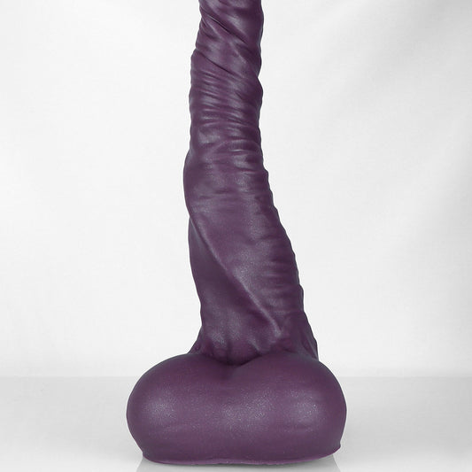 Purple Silicone Elephant Trunk Monster Dildo With Balls