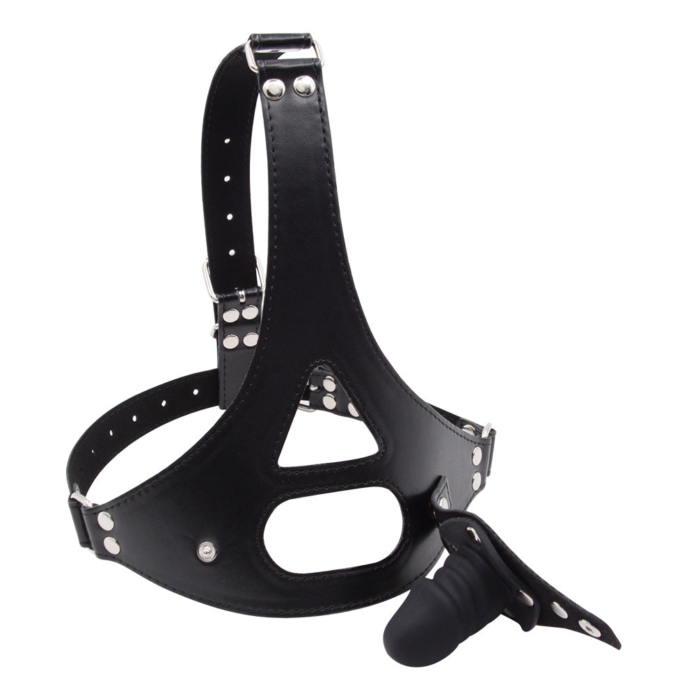 Removable Leather Custom Gag BDSM Dildo Mask