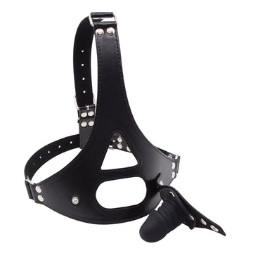 Removable Leather Custom Gag BDSM Dildo Mask