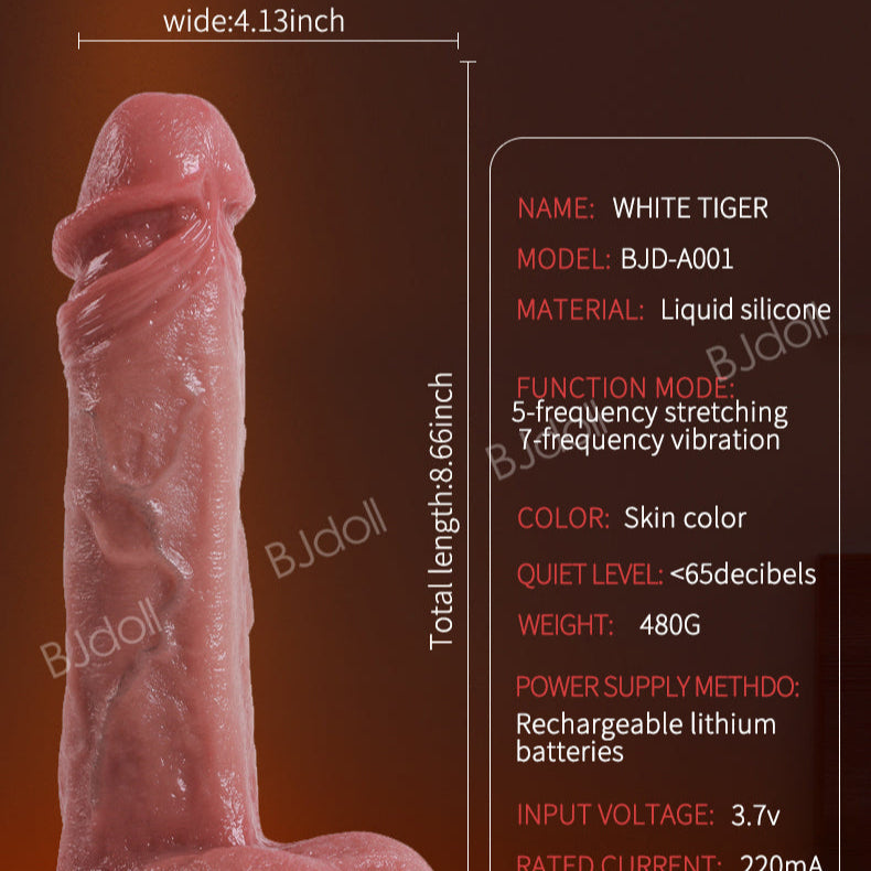 8 Inch Realistic Ball Thrusting Vibrating Dildo