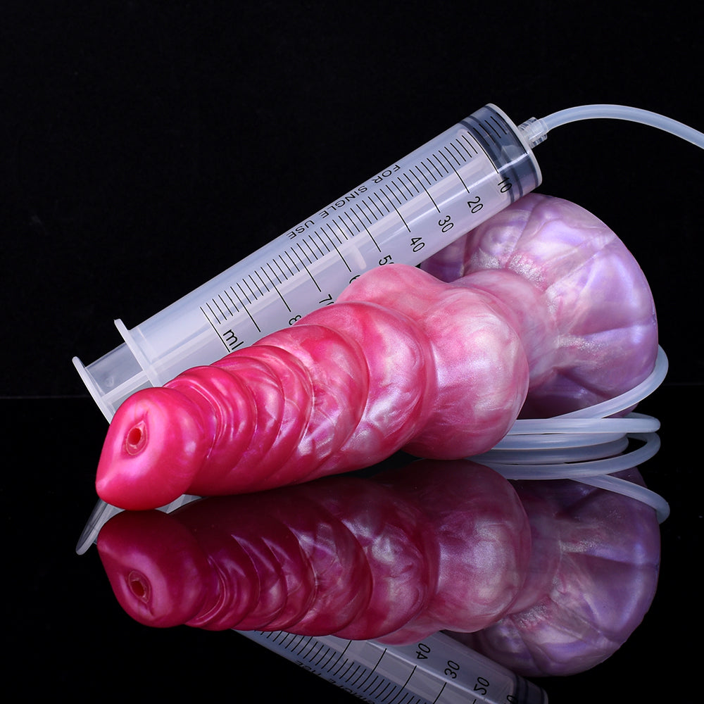 9 Inch Beaded Knot Dog Squirting Dildo