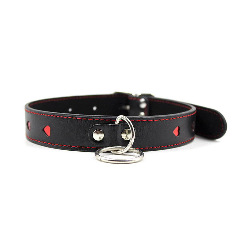 Heart Leather Adjustable BDSM Collar