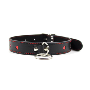 Heart Leather Adjustable BDSM Collar