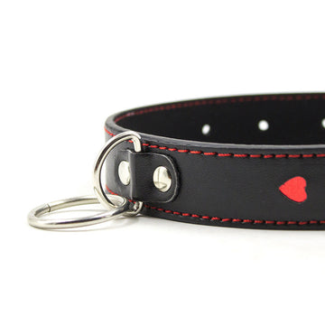 Heart Leather Adjustable BDSM Collar