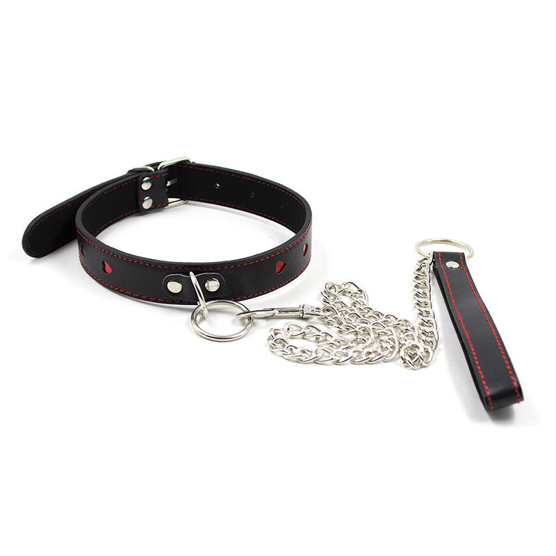Heart Leather Adjustable BDSM Collar