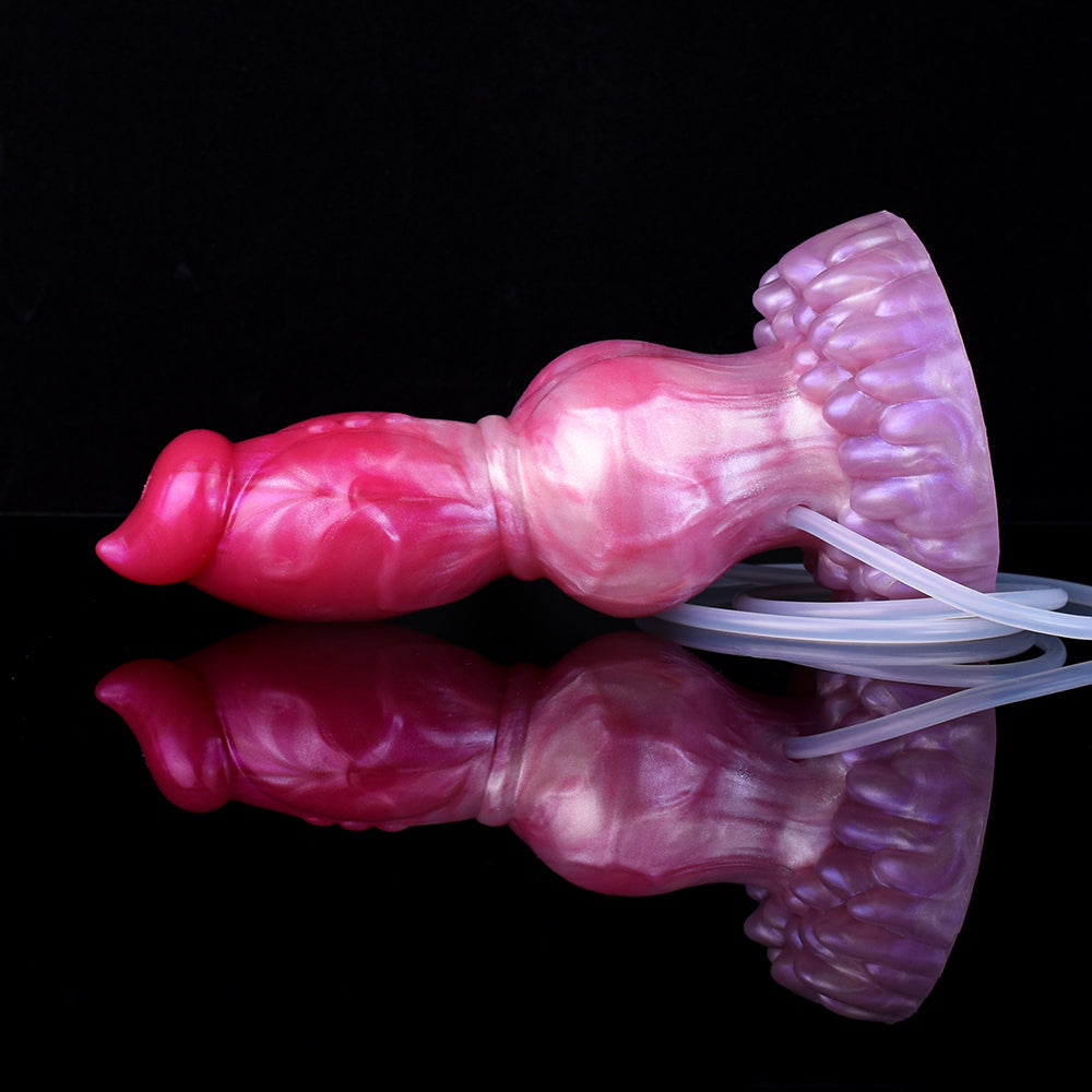 8 Inch Gradient Pink Dog Squirting Dildo