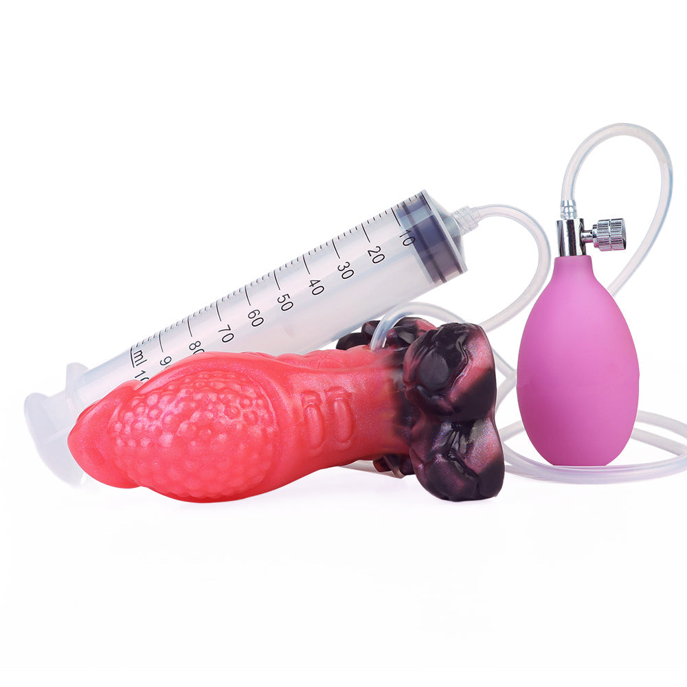 5 Inch Red Inflatable Squirting Dragon Dildo