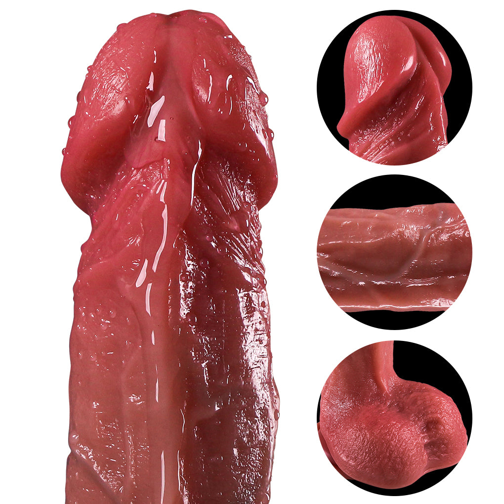 9 Inch Realistic Vibrating Thrusting Dildo With Balls