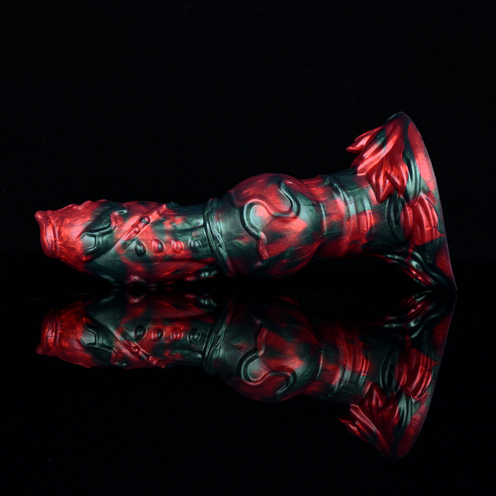 Christmas Sex Toy 9 Inch Red Silicone Knot Dog Dildo