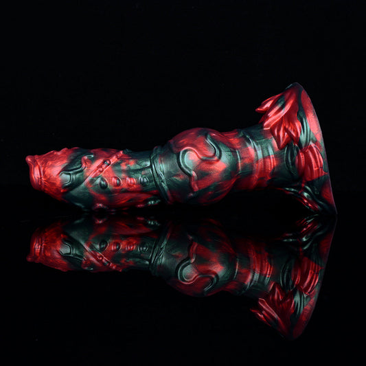 9 Inch Red Devil Silicone Knot Dog Dildo