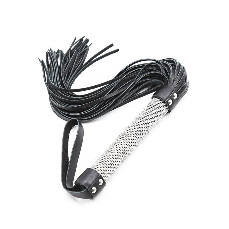 Diamond Metal Handle Leather Tassel BDSM Flogger