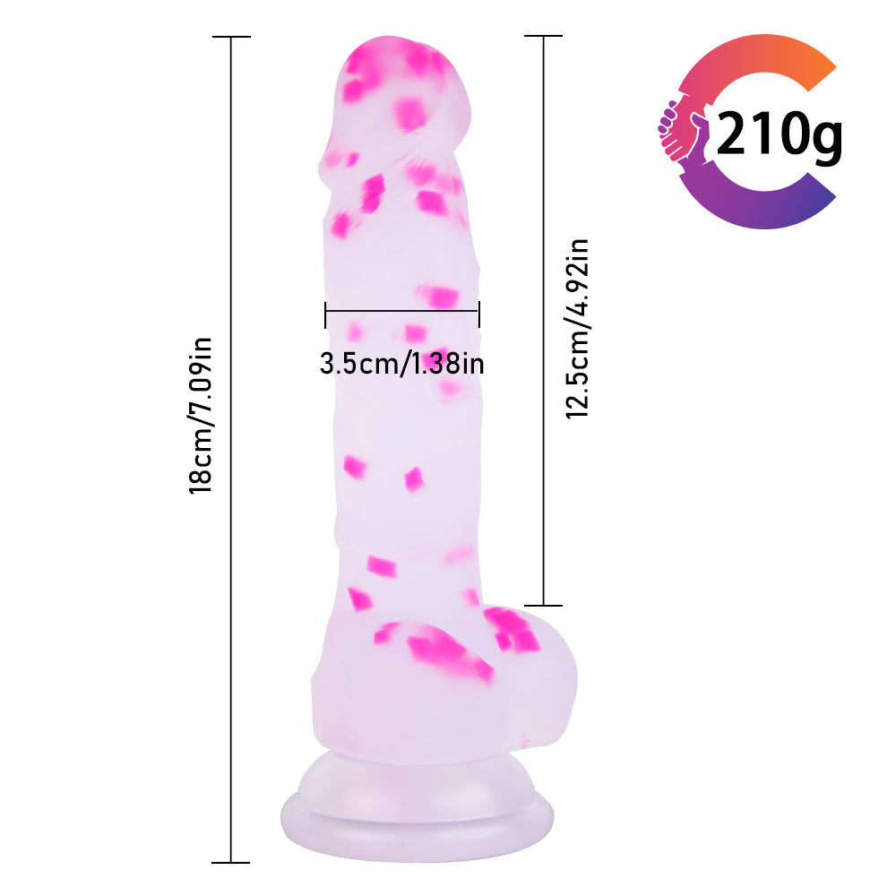 7 inch Silicone Jelly Confetti Dildos