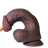 画像をギャラリー ビューアにロード 7 Inch Black Brown Curved Realistic Dildo