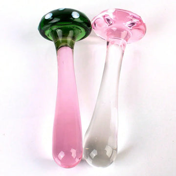 Mushroom Glass Anal Dildo Butt Plug