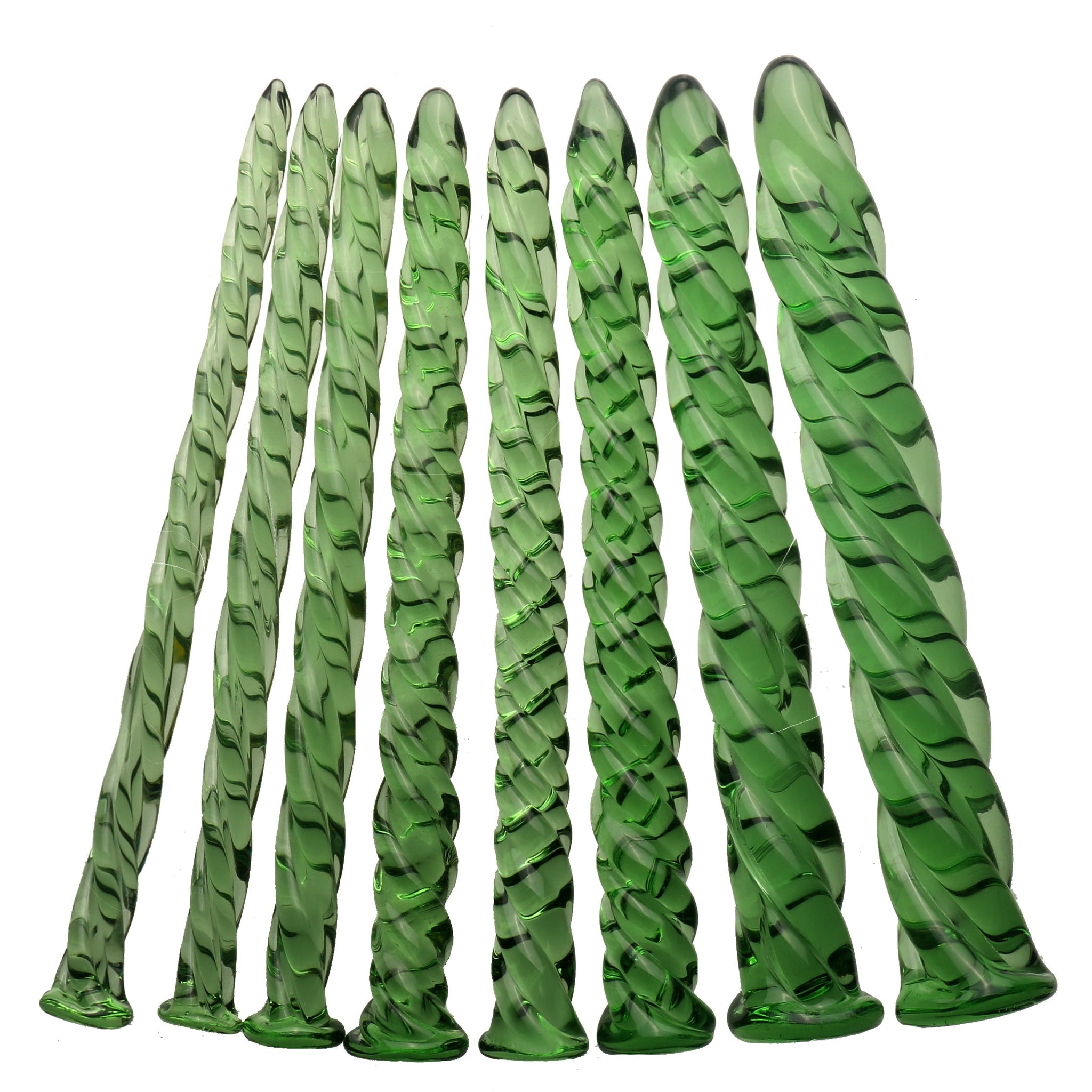 Green Threaded Custom Glass Penis Plug