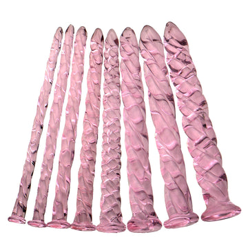Pink Threaded Custom Glass Cock Plug