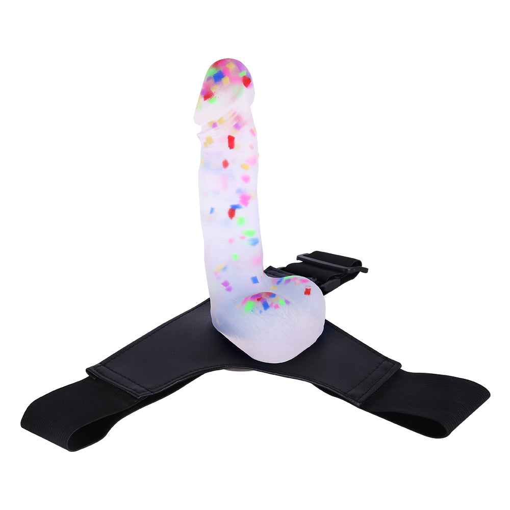 Strap On Jelly 7.68 inch Confetti Dildos