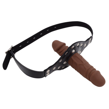 BDSM Double Head Face Dildo Gag