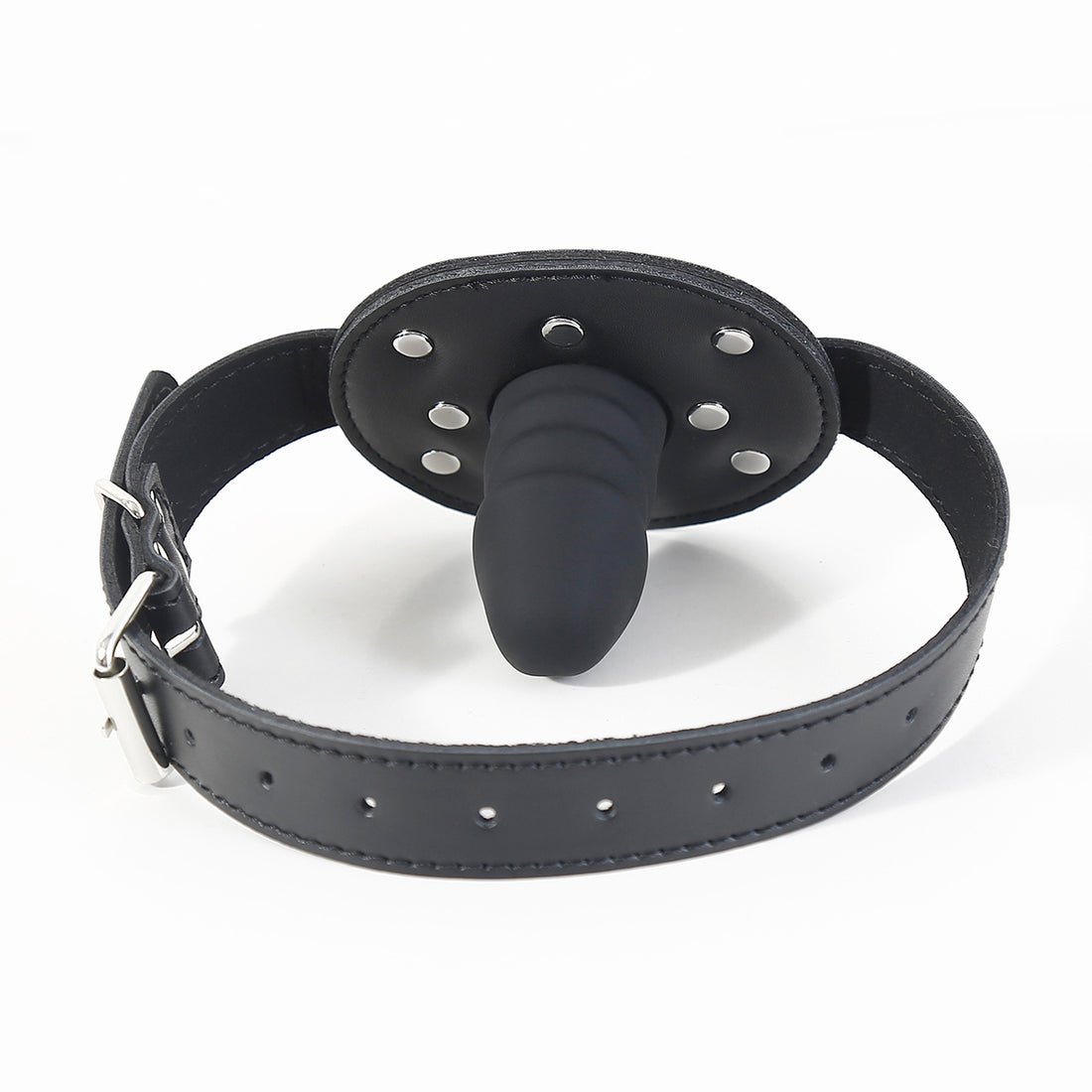 BDSM Adjustable Leather Training Dildo Gag