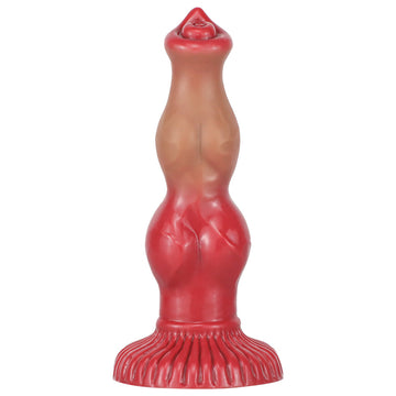 Red Silicone Knot Fantasy Dog Dildo