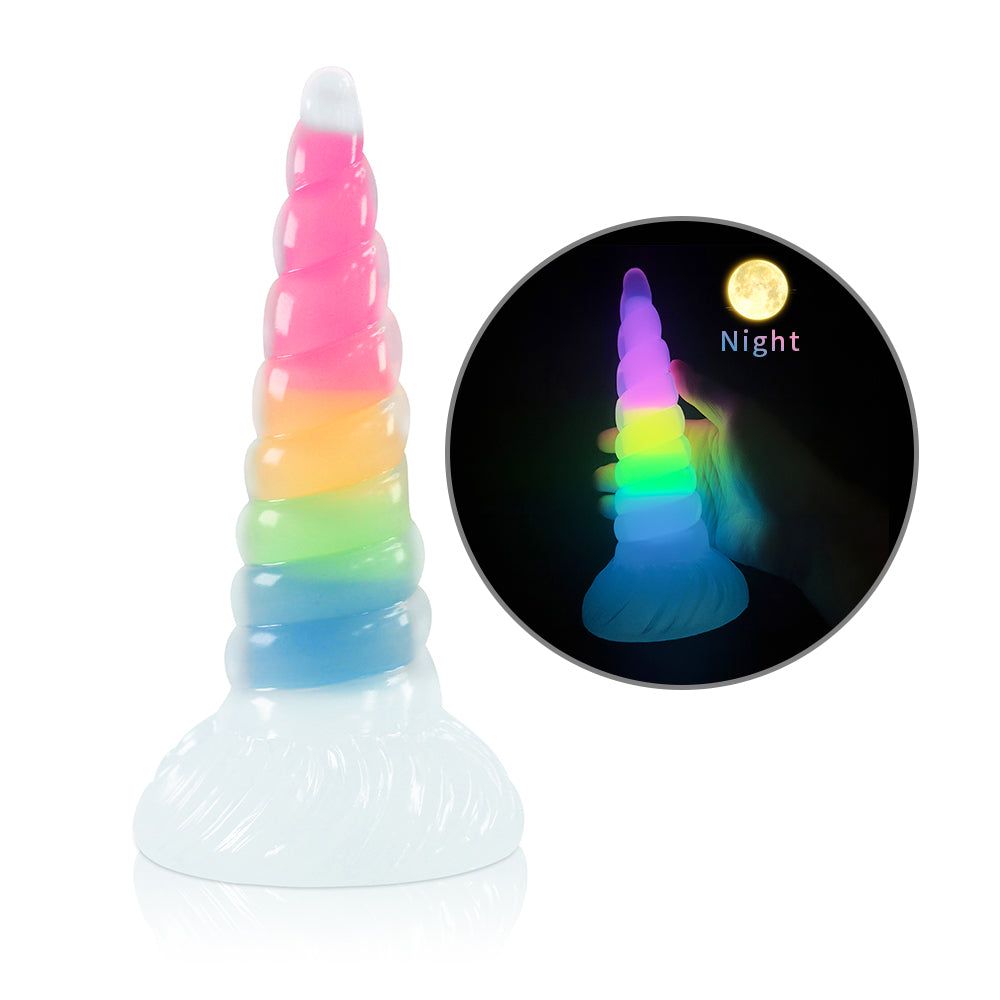 Rainbow Glow In The Dark Unicorn Dildo