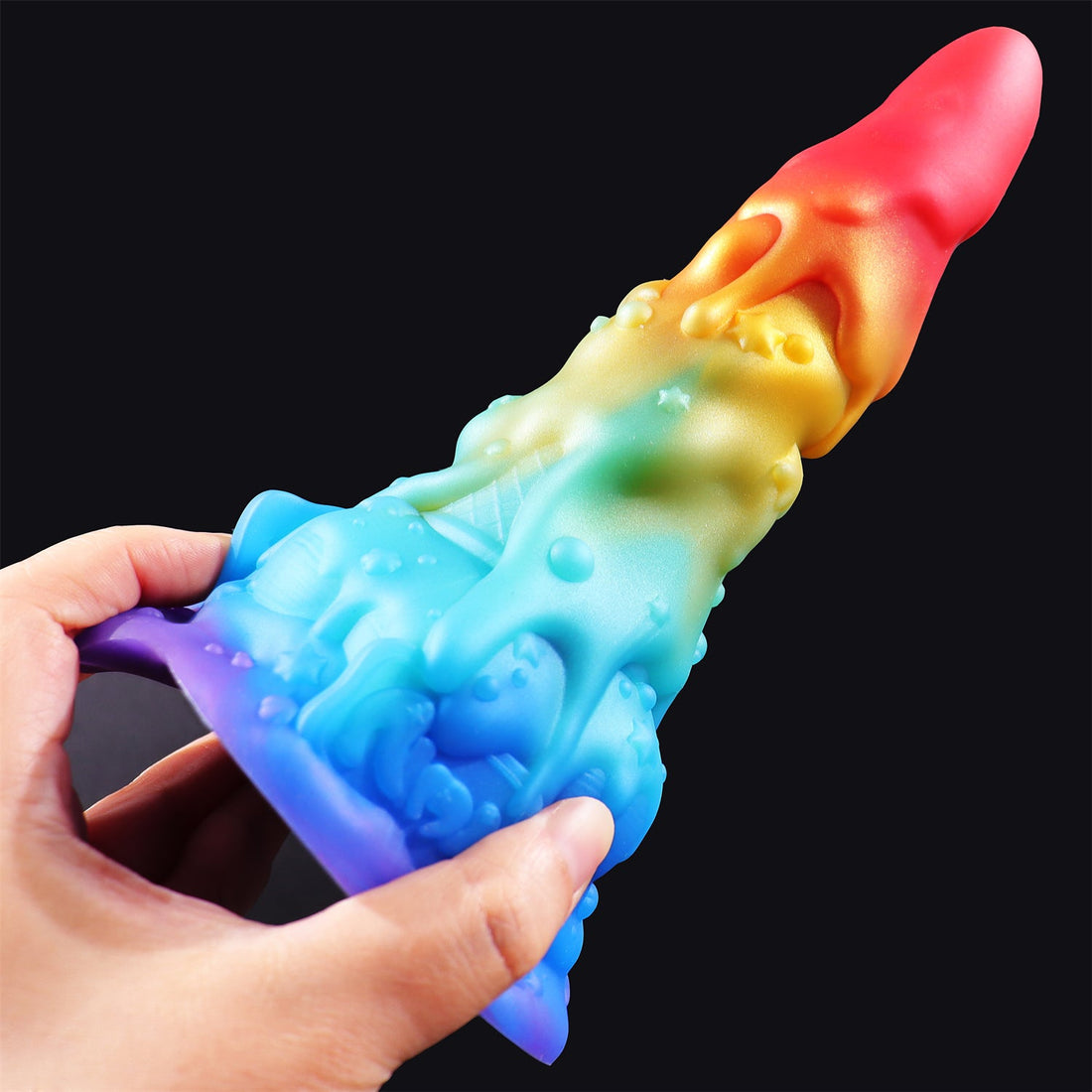7 Inch Ice Cream Cone Rainbow Dildo