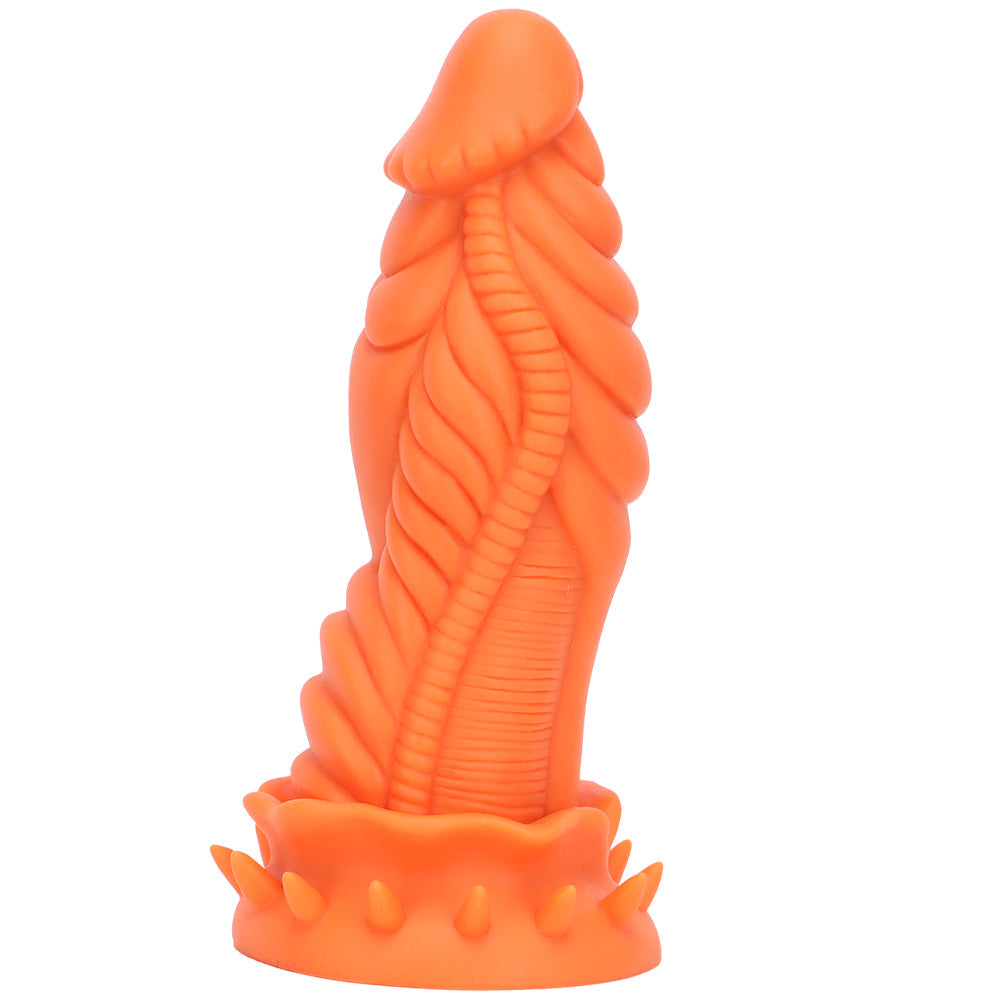 Orange 3 Inch Thick Spiked Dragon Dildo