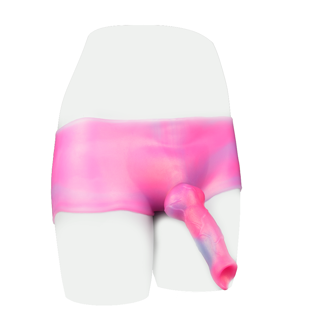 6 Inch Pink Silicone Dog Dildo Pants