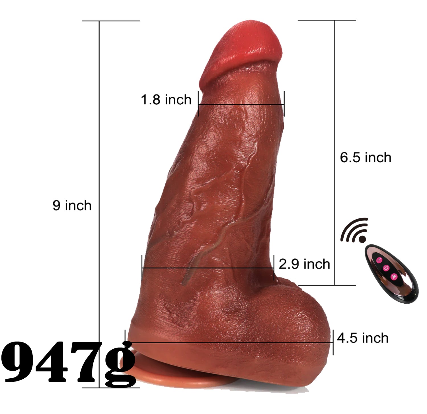 Pointed Fat Dildo Vibrator 9 inch