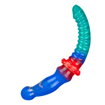 14 inch Ribbed Double Ended Anal Dildo