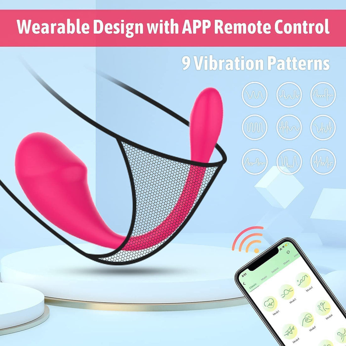 Pink APP Controlled Egg Vibrating Knickers