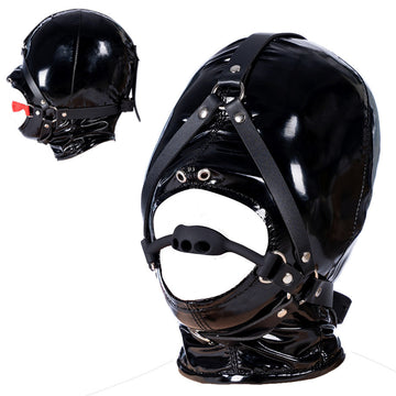 Black Gimp Mask Ball Gag BDSM Sex Toy