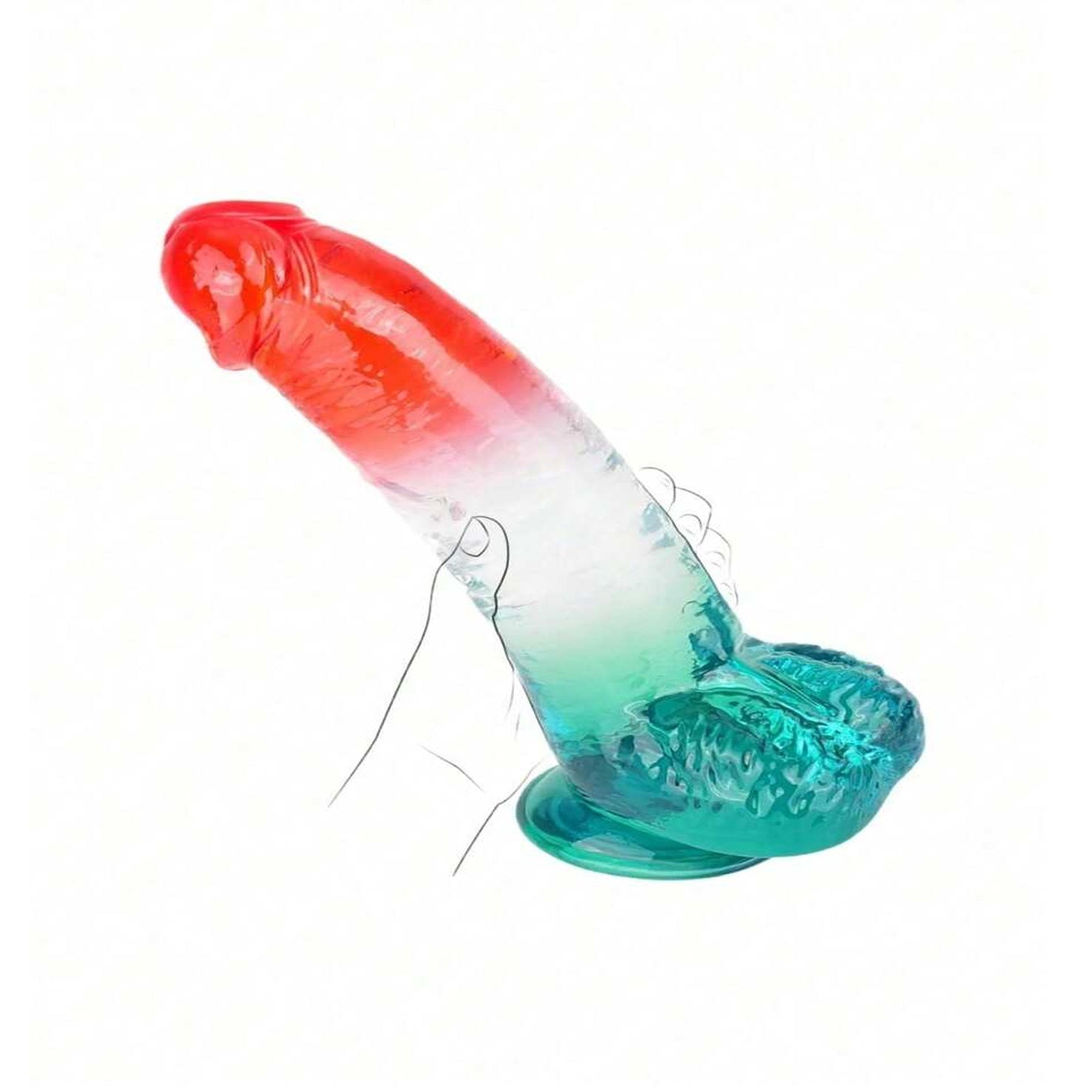 Red and Blue Ombre Jelly Dildo