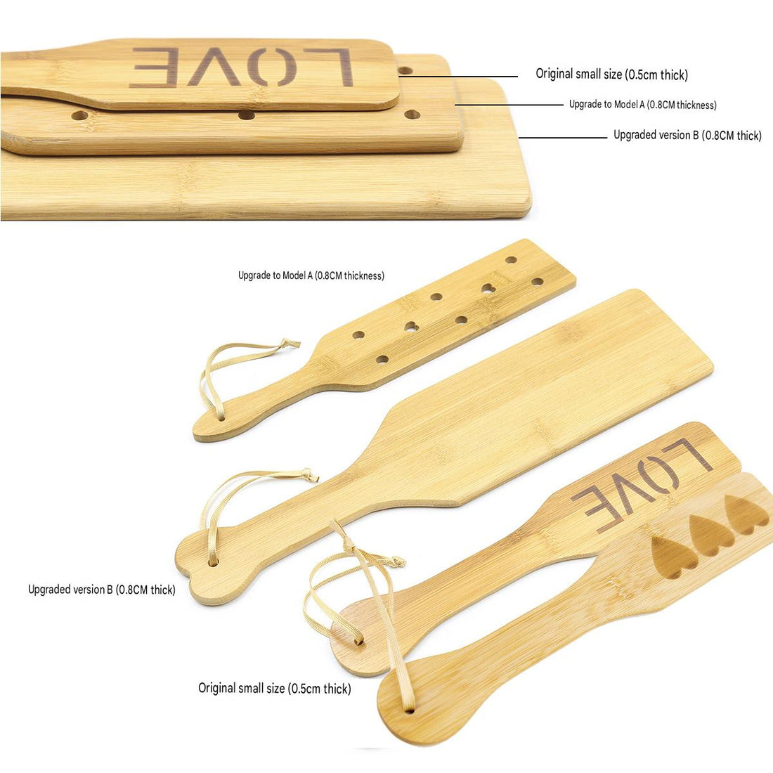 Bamboo Spanking Paddle BDSM Set