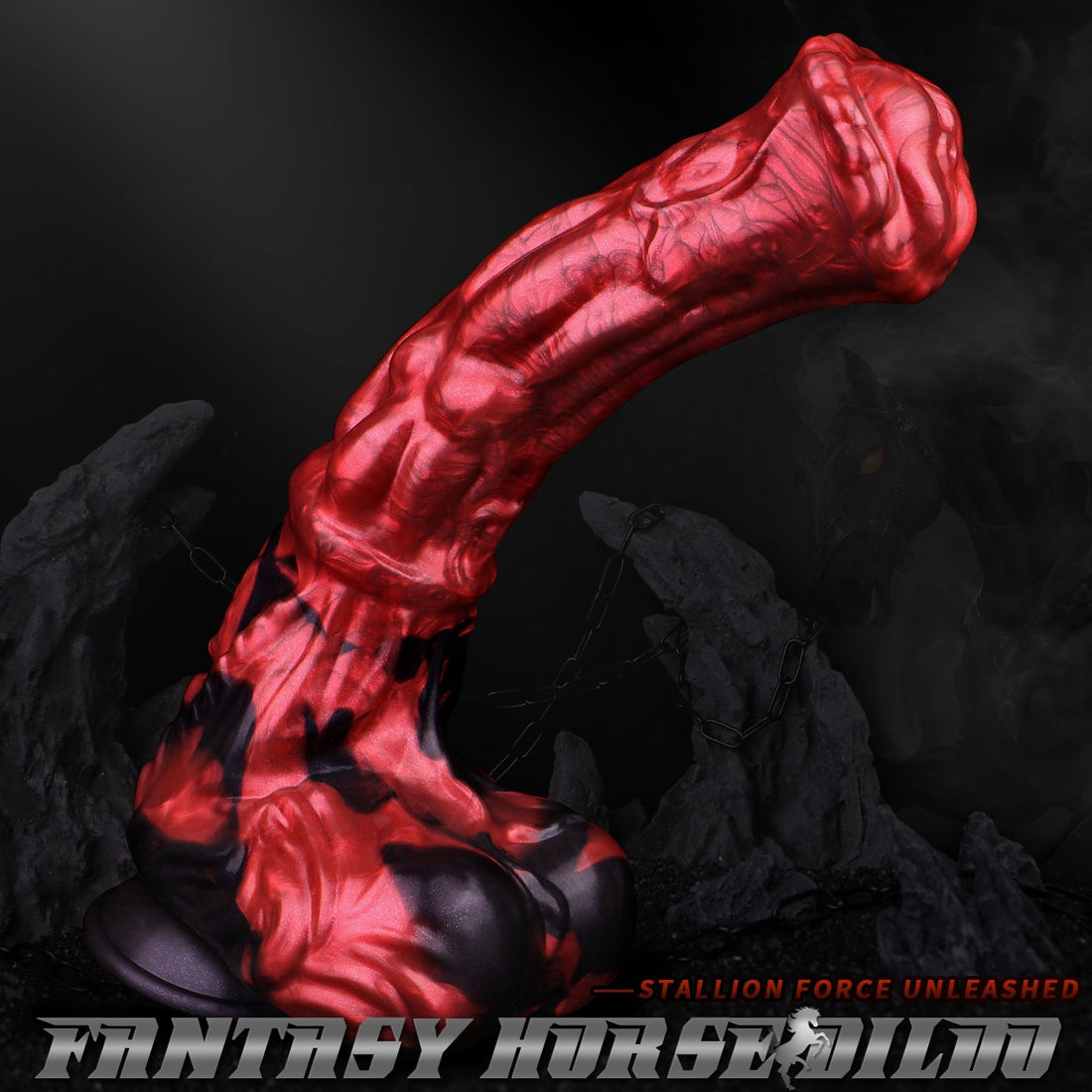 12 inch Bumpy Red Animal Fantasy Horse Dildo