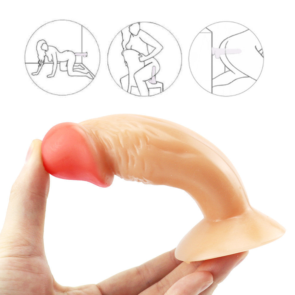 Short rough flesh colored dildo