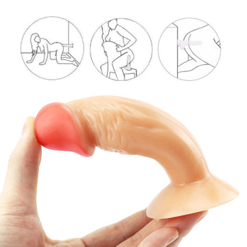 Short rough flesh colored dildo