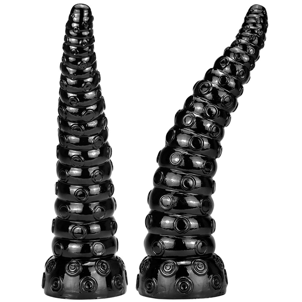 Extra Long black Suction Textures 15 Inch Tentacle Dildo