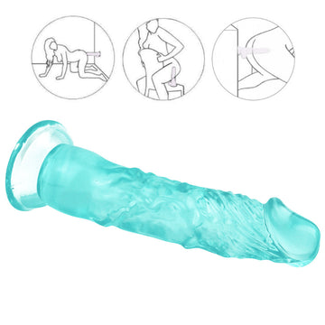 8 Inch extra straight green dildo