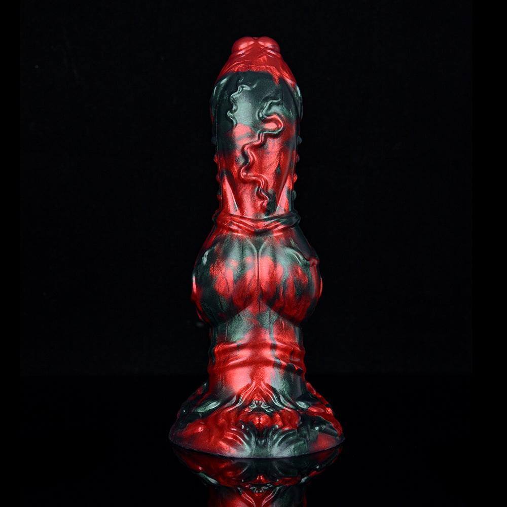 9 Inch Red Devil Silicone Knot Dog Dildo