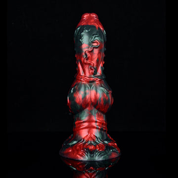 9 Inch Red Devil Silicone Knot Dog Dildo