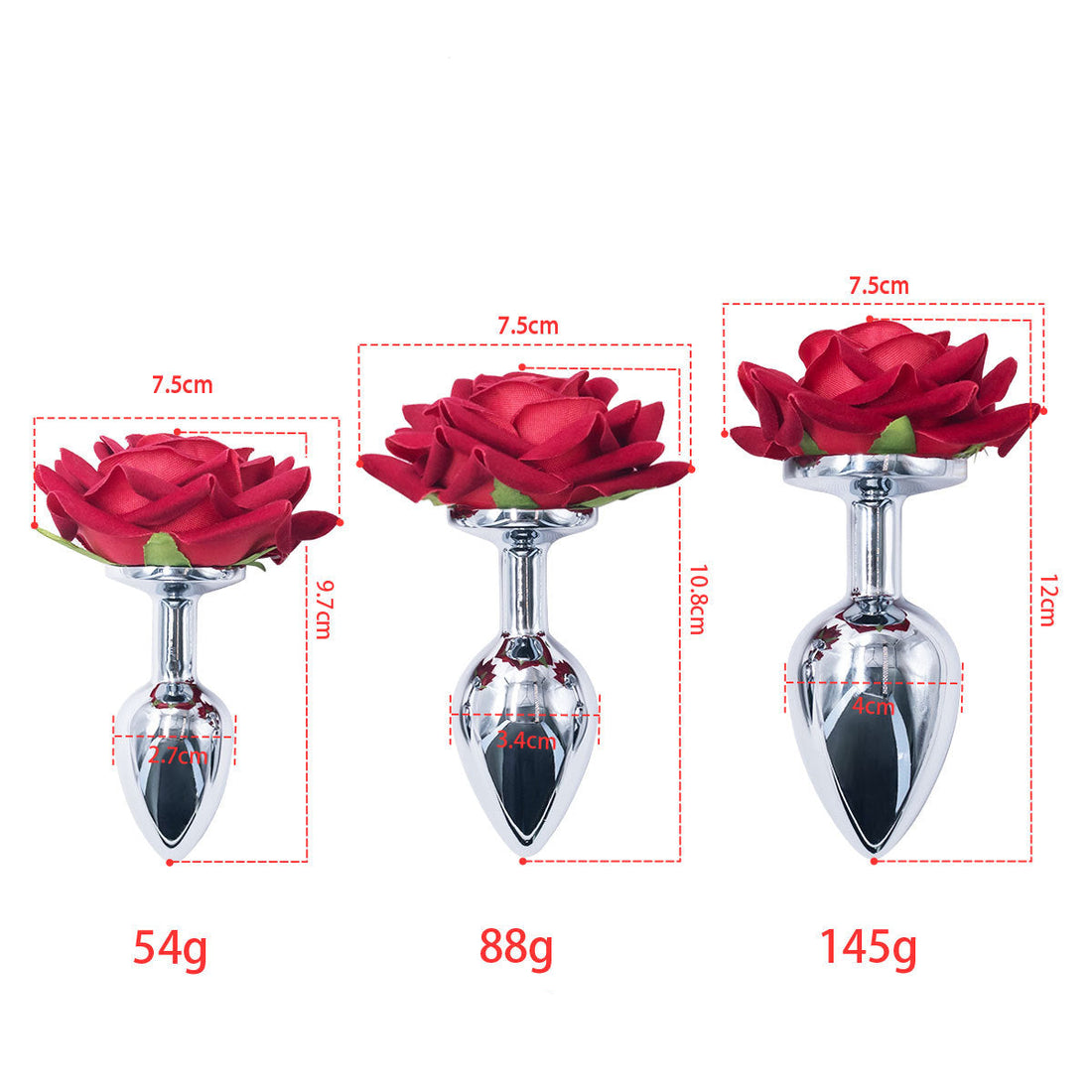 Metal Anal Training Kit with Rose Butt Plug