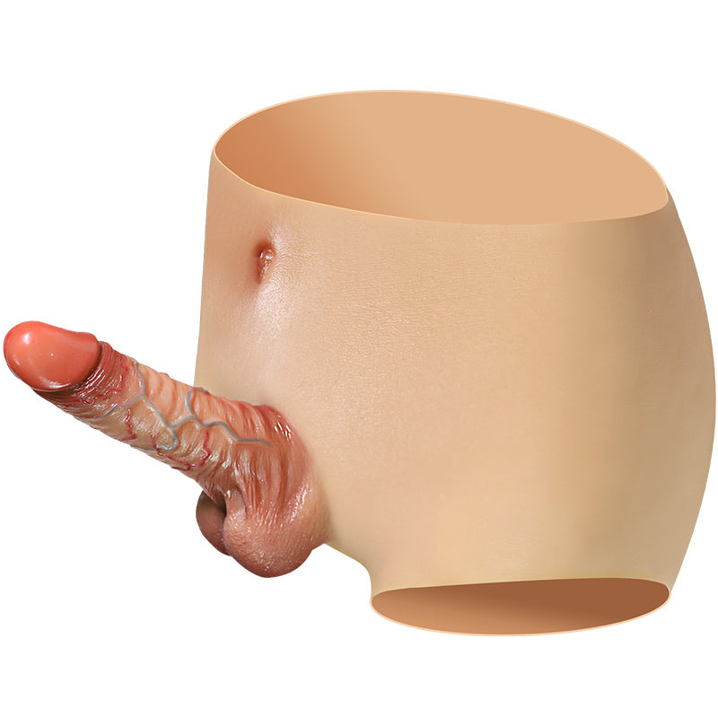 Realistic Textured Penis Sleeve Dildo Pants