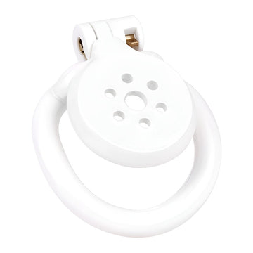 White Resin Male Flat Chastity Cage