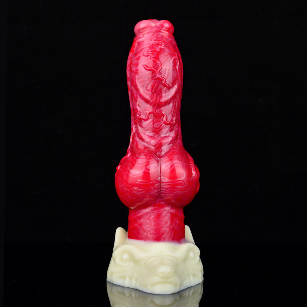7 Inch Silicone Base Patterned Dog Dildo