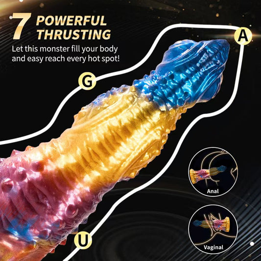 Vibrating Remote Control Colorful Phoenix Monster Dildo