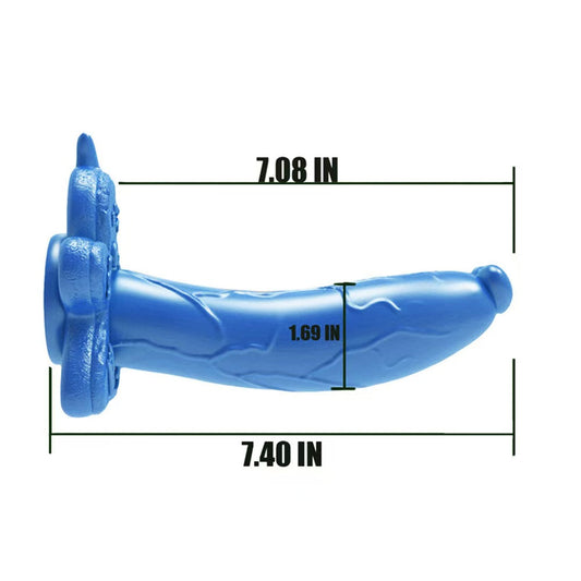 7 Inch Blue Cute Gingerbread Man Dildo