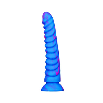 Blue Dragon Scale Ribbed Monster Dildo