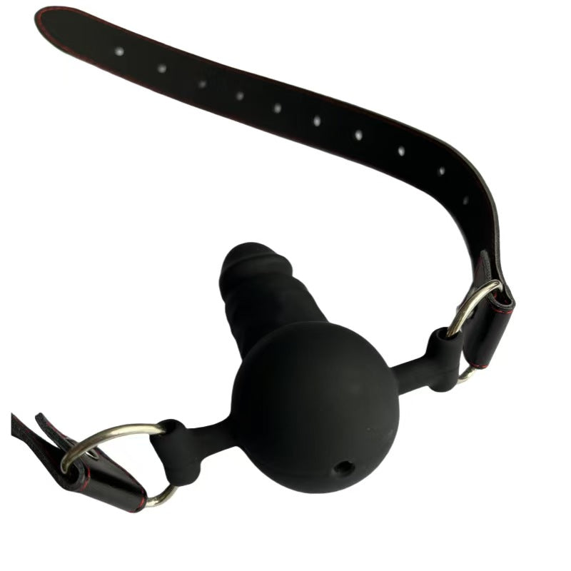 3 Inch BDSM Black Dildo Gag